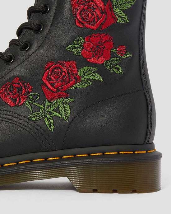 Botines Dr. Martens 1460 Vonda Floral Mujer Negros MX-75014